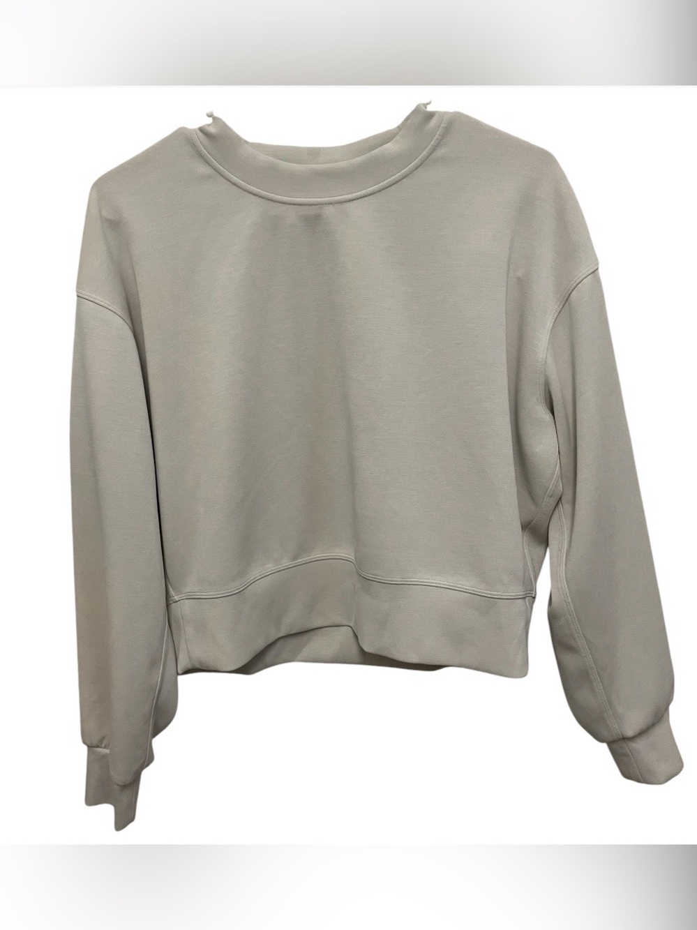 Lululemon perfectly oversized cropped crew sweater softstreme cream color
